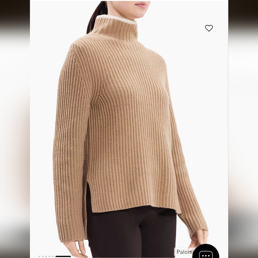 Theory Wool/Cashmere Turtleneck Rib-Knit Sweater size S